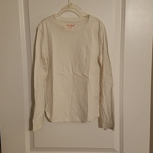Girls white shirt with glitter detail